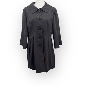 AB Studio Raincoat Button Front Bell Sleeves in Brown/Gray women’s Size 4